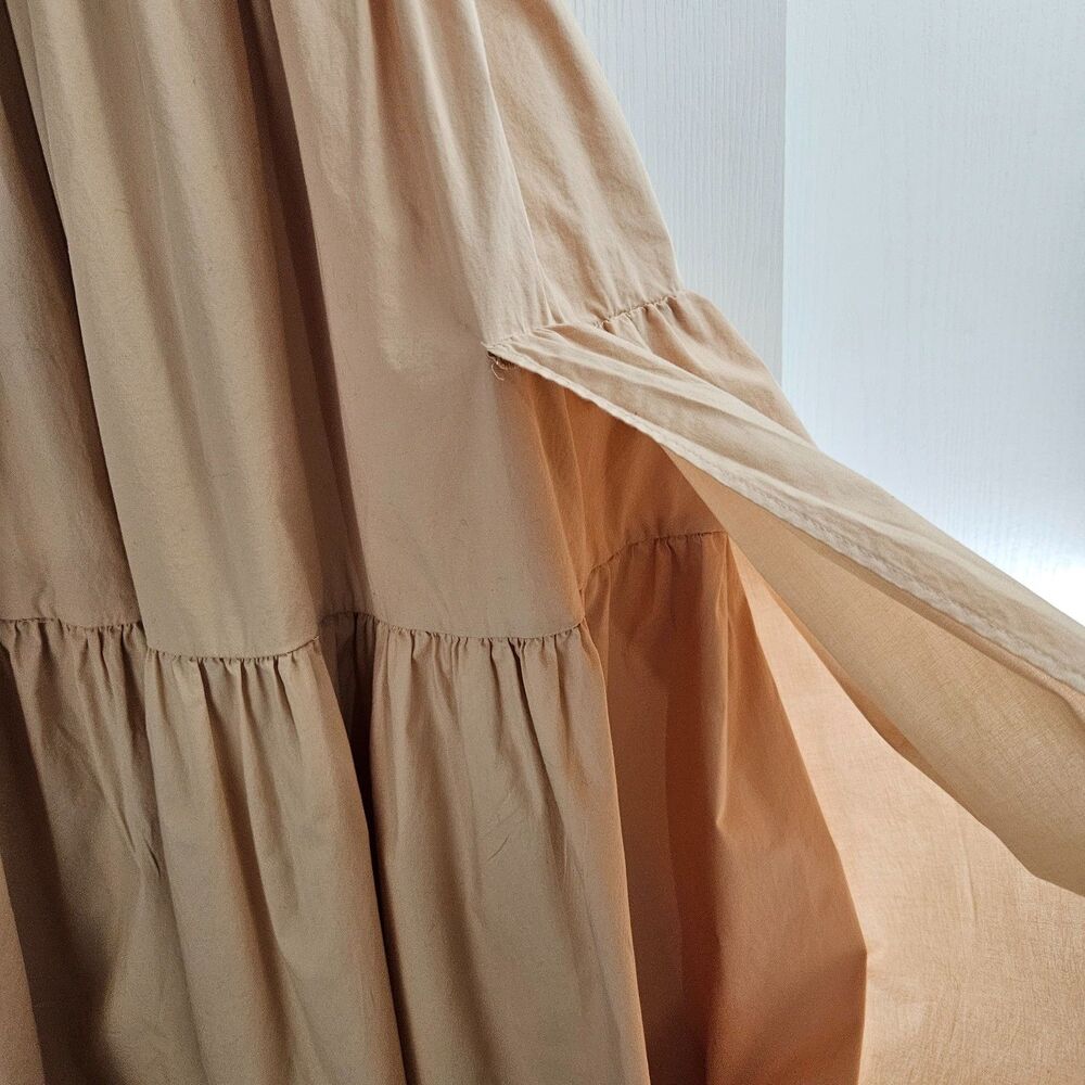 CUYANA Organic Poplin Cotton Asymetrical Boho Minimal Maxi Dress XS Peach - Picture 5 of 10
